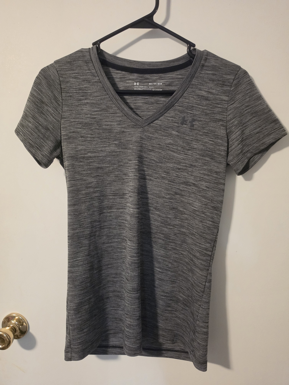 Under Armour Women's Gray Heather V-Neck Performance Tee
